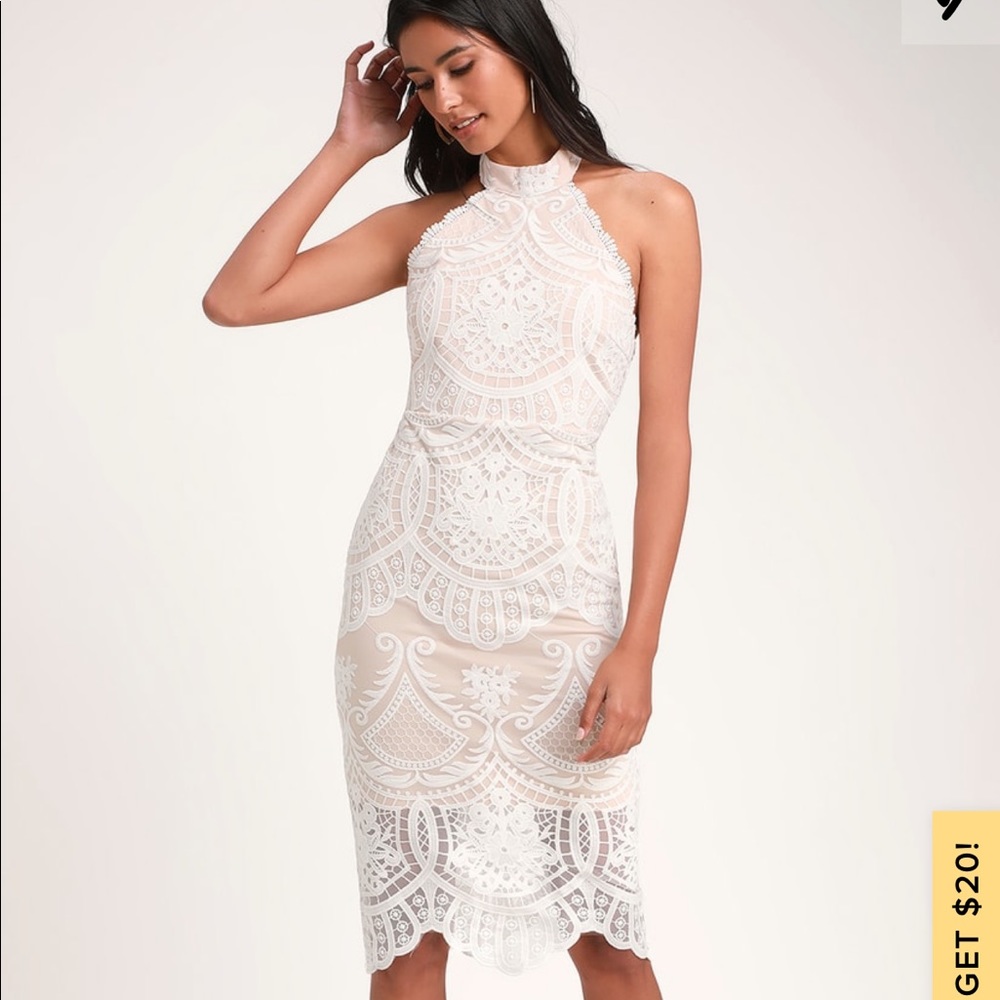 Brand new Lulu’s white halter dress